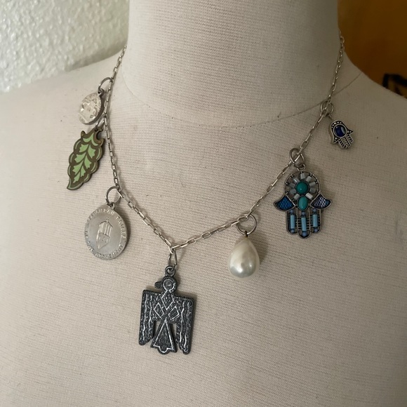 New Sterling Silver Chain Handmade With Vintage Charms Pendants From 1970s-1990s - Picture 7 of 17